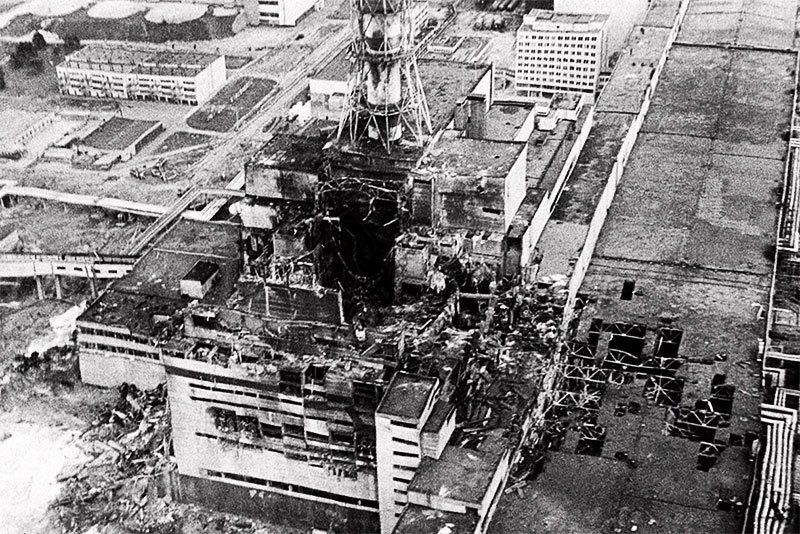 Chernobyl nuclear power plant shortly after the disaster