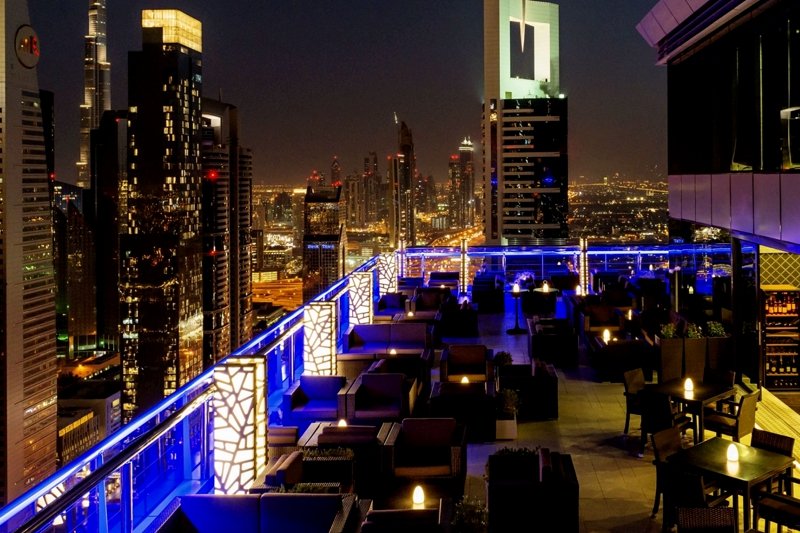 Level 43 Sky Lounge at night, Dubai
