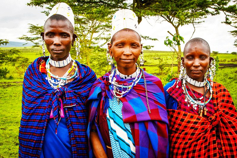 Maasai women wear bead jewelry, Arusha