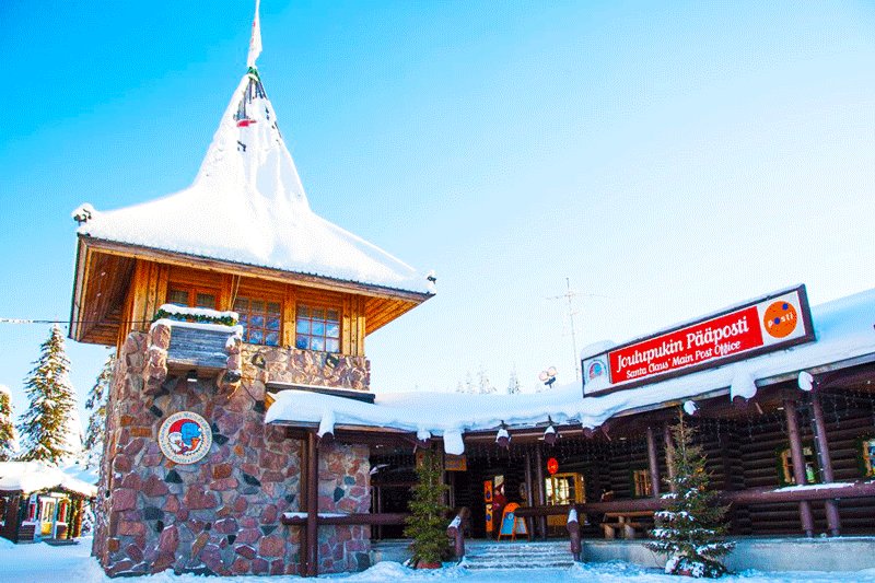 There is a post office in the village. You may send a postcard on behalf of Santa Claus, Rovaniemi