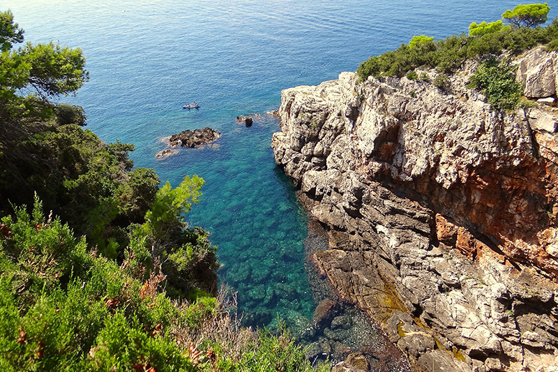 A bay near the nude beach on Lokrum Island