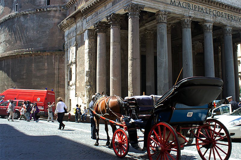 Rome on a horse carriage