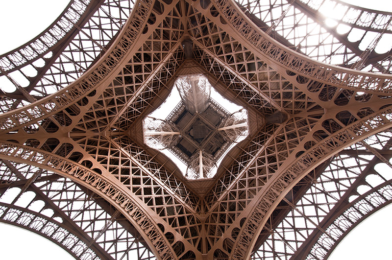 Bottom view of the Eiffel Tower
