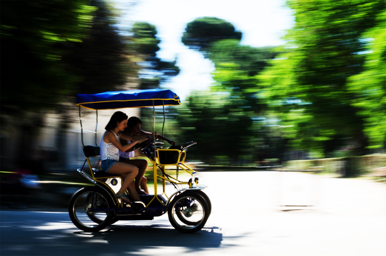 How to explore Villa Borghese in the quadricycle in Rome