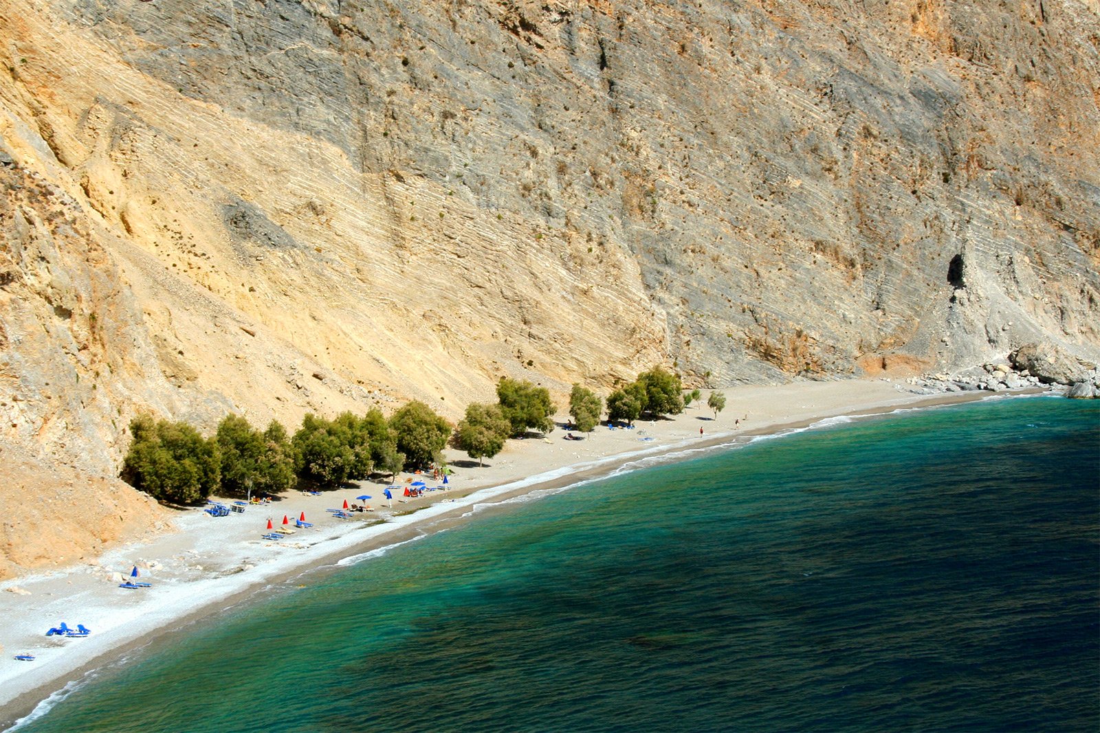 How to sunbathing on a secluded beach Glyka Nera on Crete