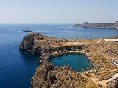 See the unique Bay of St. Paul in the shape of heart on Rhodes