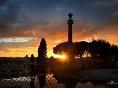See the sunset from the Pincian Hill in Rome