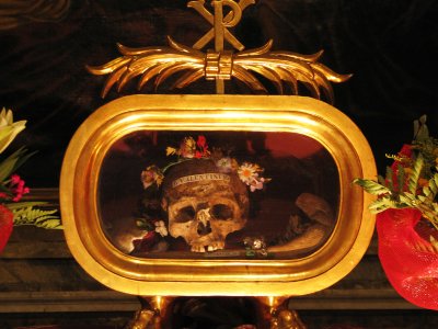 See the Saint Valentine's skull in Rome