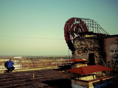 Climb up the the roof of 16-story building in Chernobyl