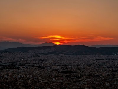 See the sunset from Mount Lycabettus in Athens