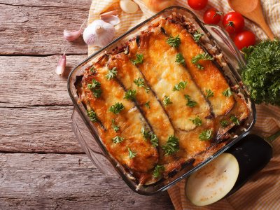 Try Greek moussaka in Athens