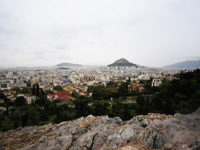 See Athens from the top of the Areopagus Hill in Athens