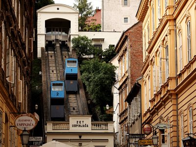Climb to the Gornji Grad on the funicular in Zagreb