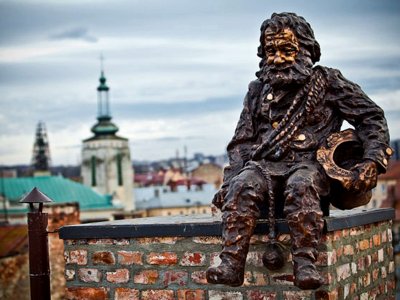 Make a wish at the pipe chimney monument in Lviv