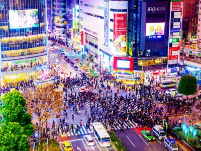 See the most crowded crossing in the world in Tokyo