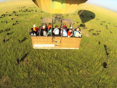 Take a hot-air balloon ride over savannah in Arusha