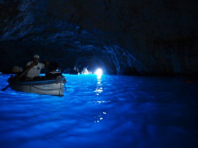 Go to the blue grotto in a boat on Capri