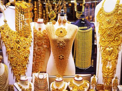 See zillions of gold jewelries at Dubai Gold Souk in Dubai