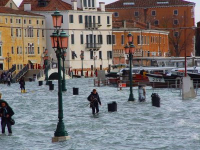 See the famous Acqua Alta flooding in Venice