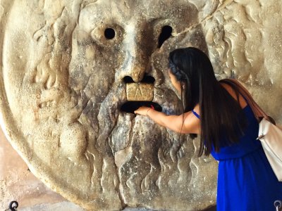 Touch the Mouth of Truth in Rome