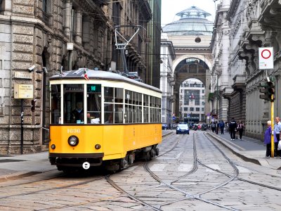 Ride around the city on the historic tram #1 in Milan