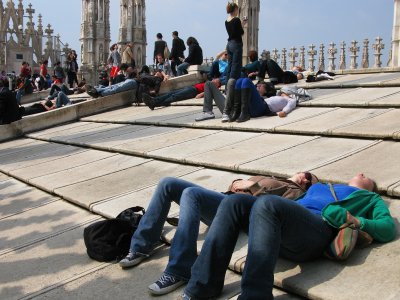 Get a tan on the roof of Milan Cathedral in Milan