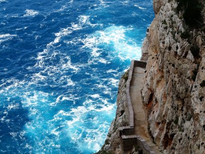 Walk the breakneck stairs Scala del Capriolo on Sardinia