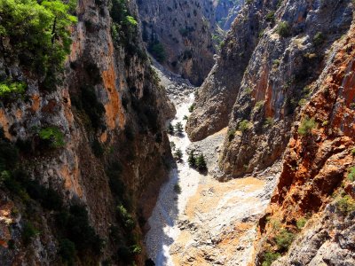 Go along the bottom of the Aradena Gorge on Crete