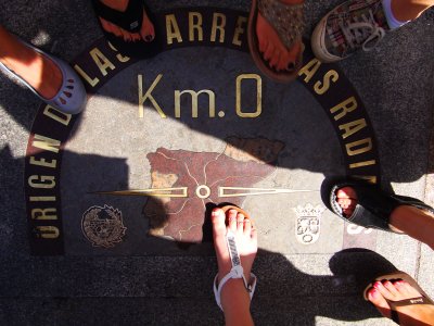Find zero kilometer on Puerta del Sol in Madrid