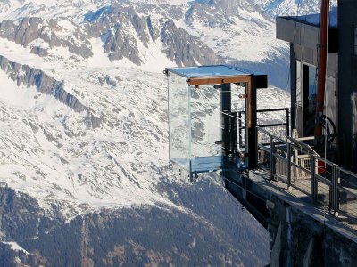 The observation deck "Step into the void" in Chamonix