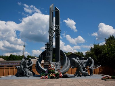 Monument to the Chernobyl Liquidators in Chernobyl