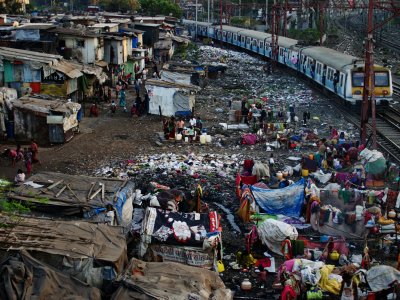 Dharavi slums in Mumbai
