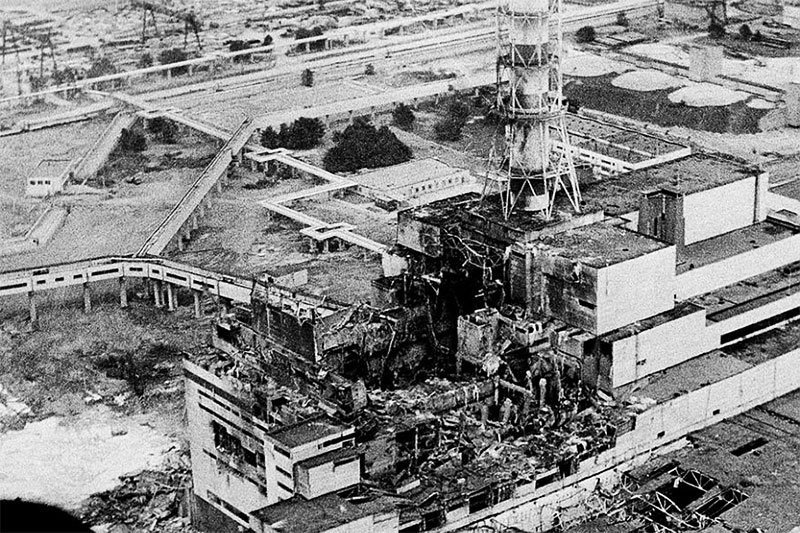 Chernobyl nuclear power plant shortly after the disaster