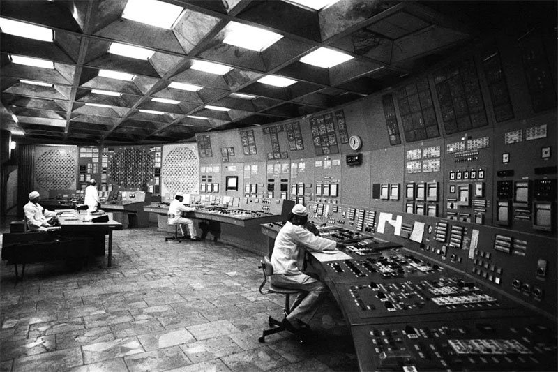 The control room of the Chernobyl Nuclear Power Plant