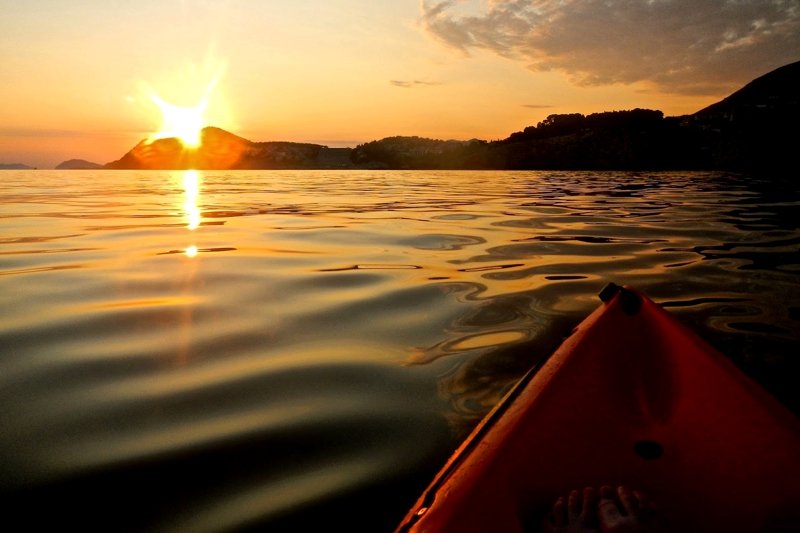 Kayaking on sunset, Dubrovnik