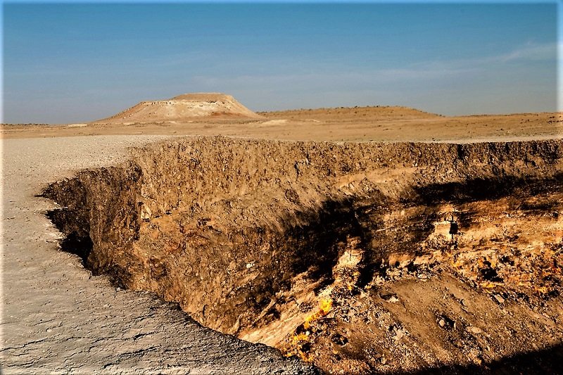 Darvaza crater at the daytime, Ashgabad