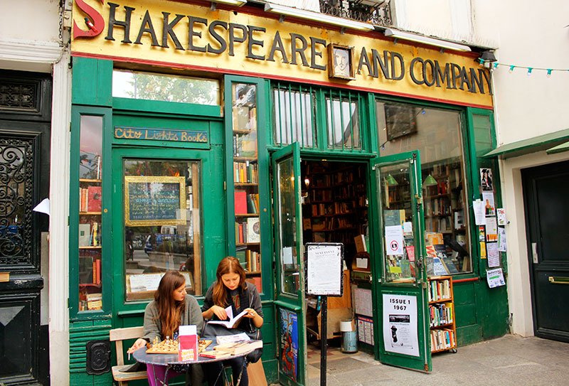 the Shakespeare and Co. bookstore, Paris