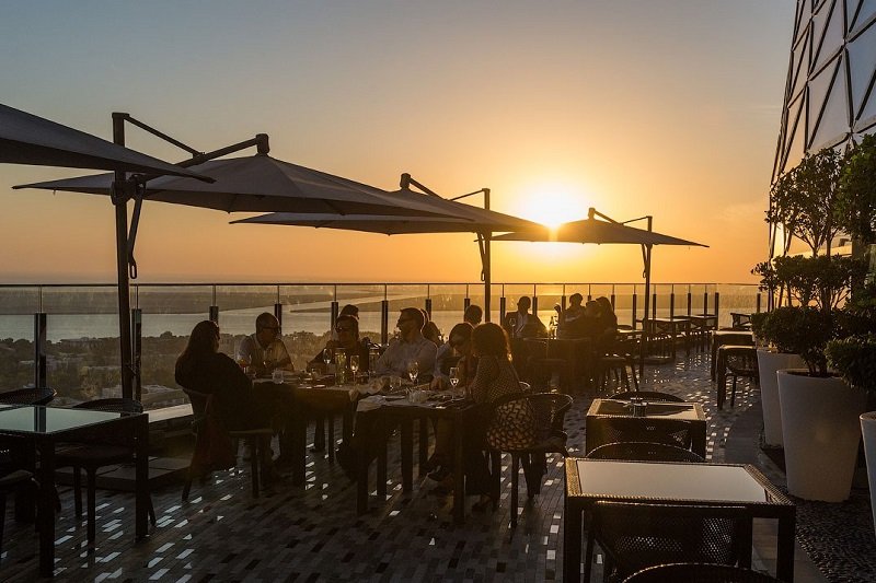 On the terrase of "18 degrees" restaurant, Abu-Dhabi, Abu Dhabi