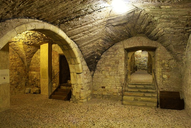 Entrance to the underground of the Old Town Hall, Prague