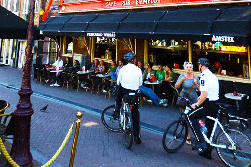 Bike police in the Red Light Quarter, Amsterdam