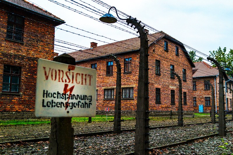 The territory of the concentration camp was surrounded by electric barbed wire, Krakow