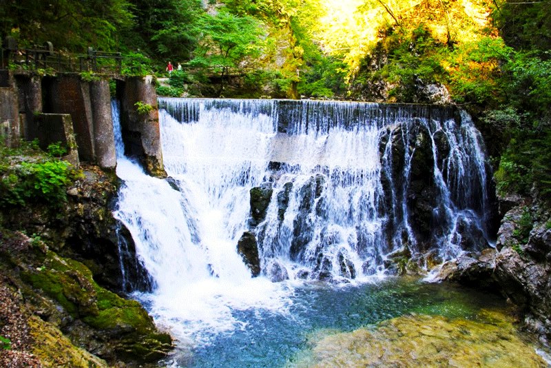 At the end of the path route there is 16-meter-high waterfall, Ljubljana