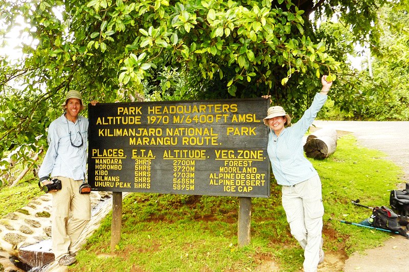 Check points on the way to summit, Arusha