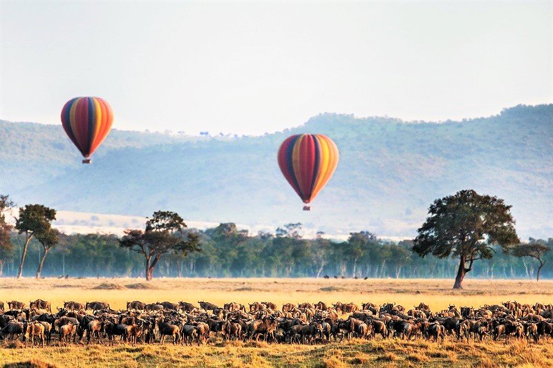 Hot air ballooning over Serengeti, Arusha