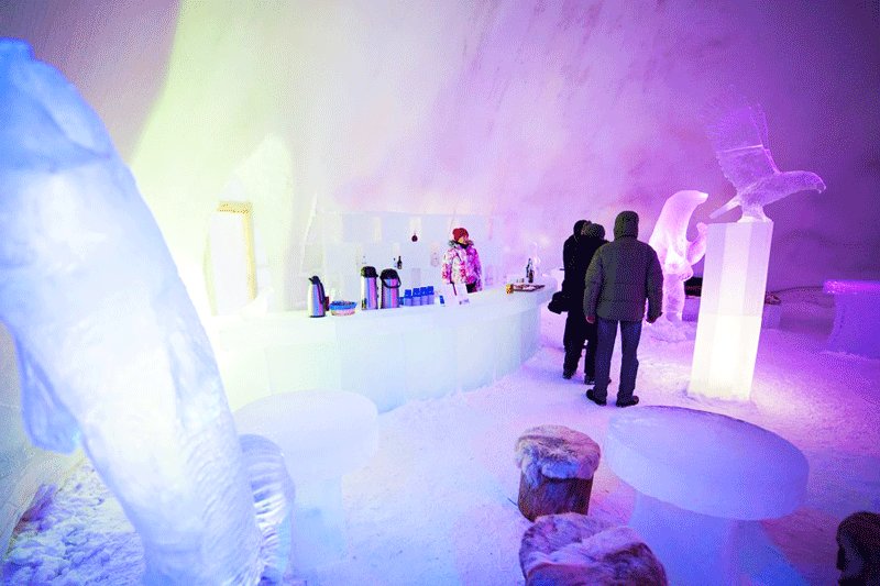 There is an ice bar on the the territory of Santa's village, Rovaniemi