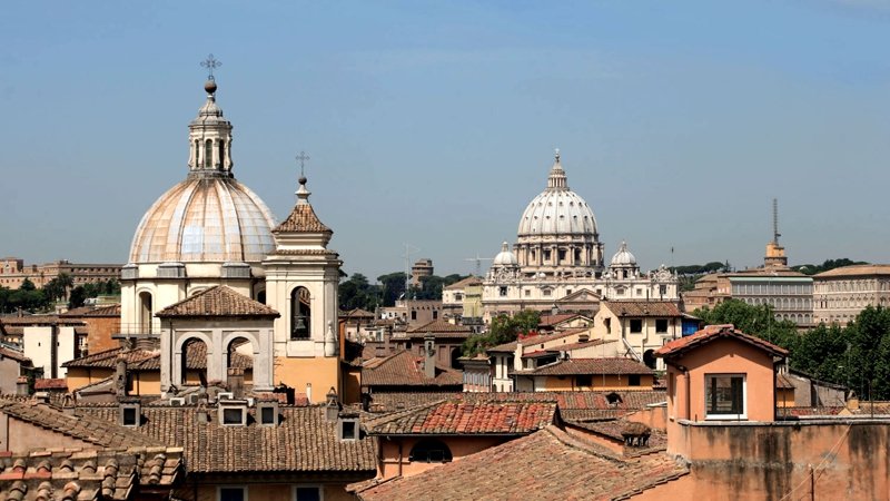 View from the terrace of the hotel Genio? Rome