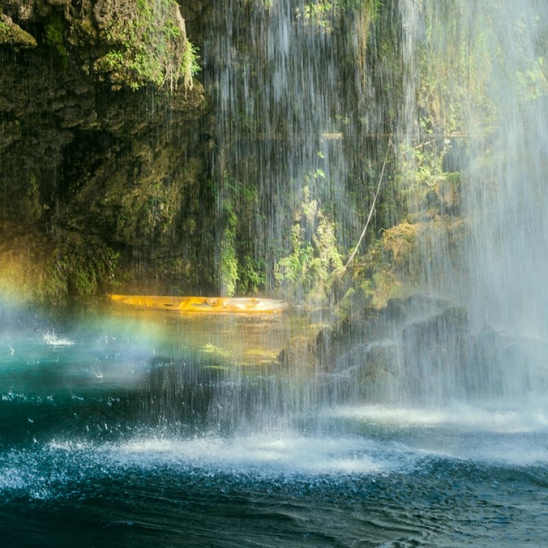 Waterfall shining