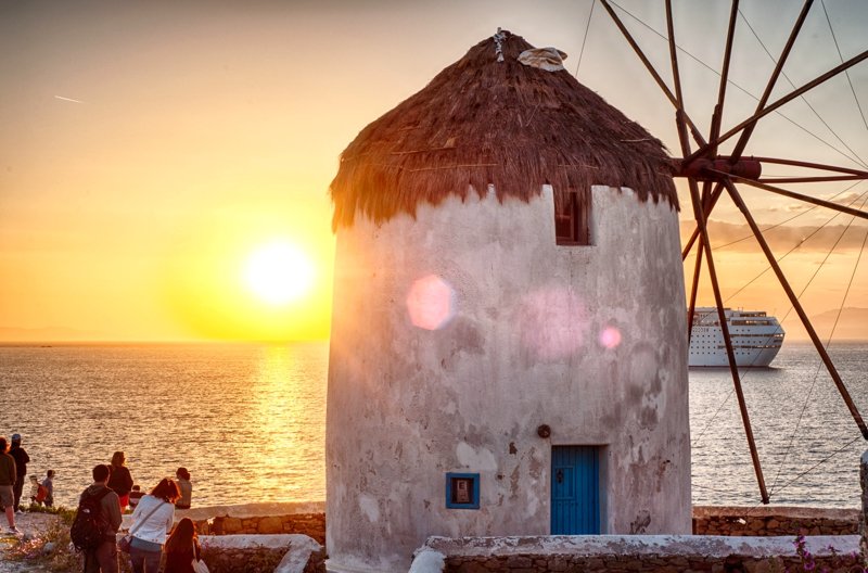 Windmill at sunset