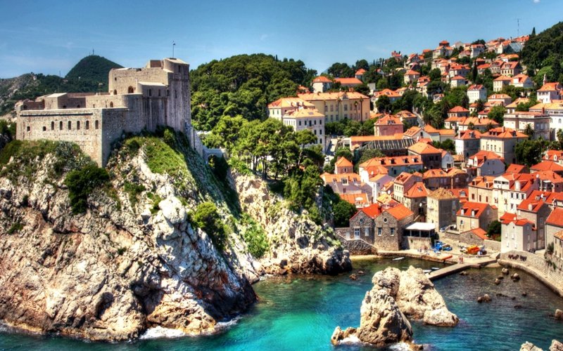 View of the fortress and the harbor, Dubrovnik