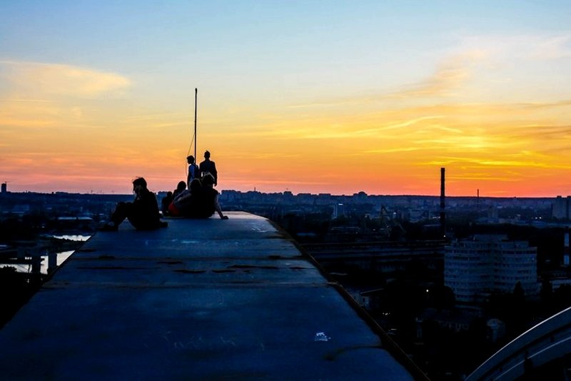 Sunset from the bridge, Kiev